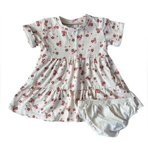 Okie Dokie Baby Girl Cuff Sleeve Floral Babydoll Dress | 9M